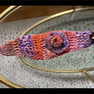 Colorful Flower Headband for Winter - Orange, Purple and Pink